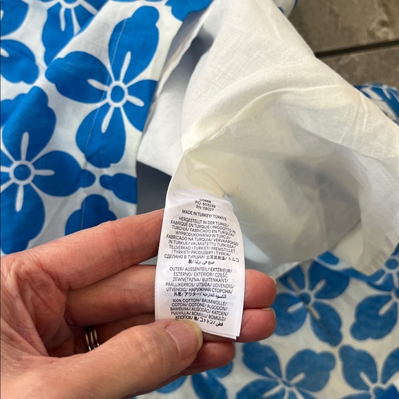 💙 Boden Flo Cotton Midi Shirt Dress Size 12 Indigo Bunting Floral Tile Blue - Picture 7 of 7